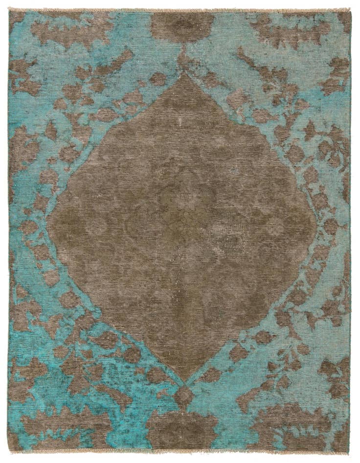 Detail image of 4' 6 x 6' 2 Hand Knotted Ultra Vintage Persian Wool Rug