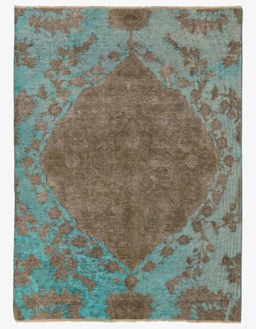 4' 6 x 6' 2 Hand Knotted Ultra Vintage Persian Wool Rug