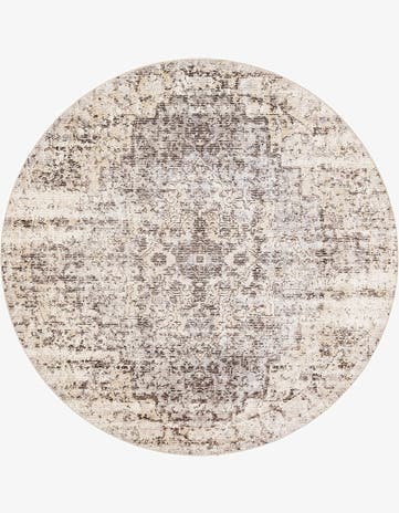 Light Gray Amulet Round Rug