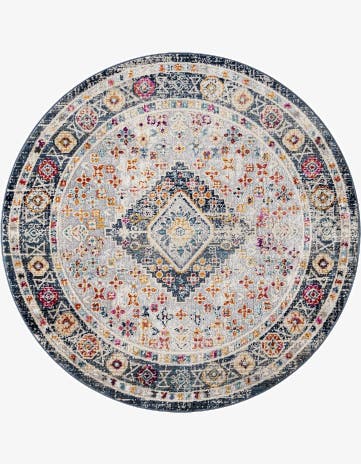 Light Gray Budapest Round Rug