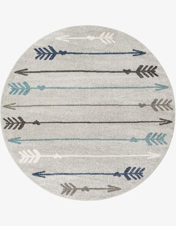 Light Gray Harvest Round Rug