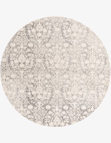 Light Gray Modern Classical Round Rug