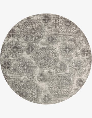 Light Gray Monte Carlo Round Rug