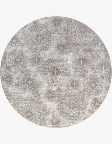 Light Gray Monte Carlo Round Rug