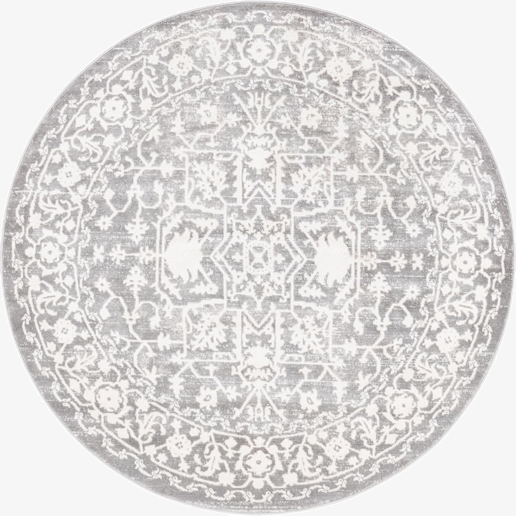 5' x 5' New Vintage Round Rug