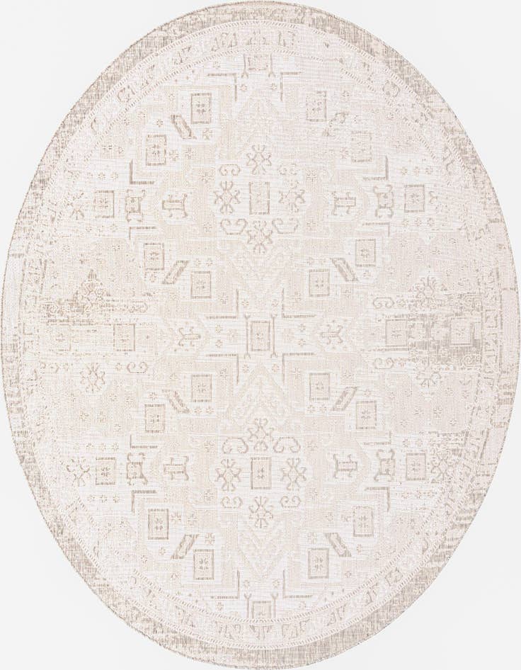 Detail image of 10' x 10' Easy-Clean Aztec Indoor / Outdoor Round Rug