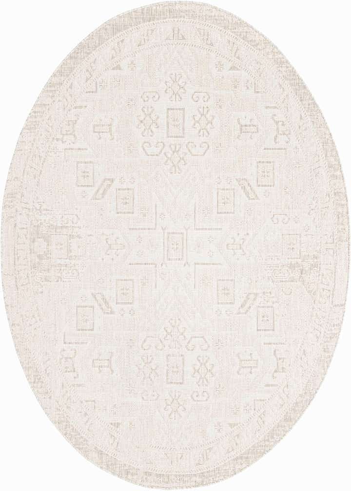 7' 10 x 7' 10 Easy-Clean Aztec Indoor / Outdoor Round Rug