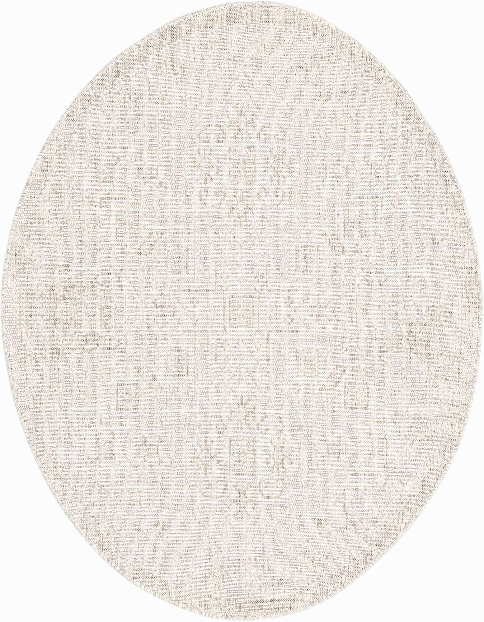 5' 3 x 5' 3 Easy-Clean Aztec Indoor / Outdoor Round Rug