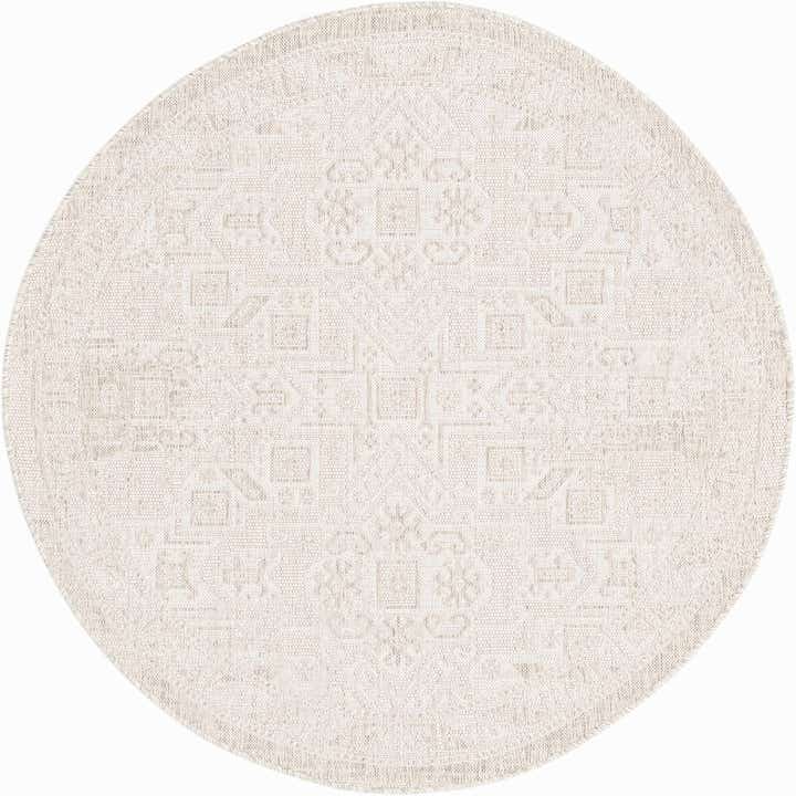 5' 3 x 5' 3 Easy-Clean Aztec Indoor / Outdoor Round Rug