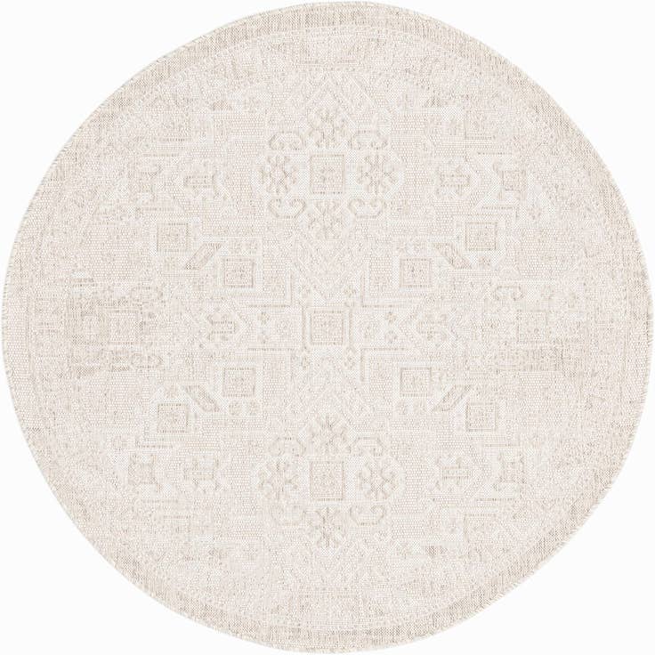 Detail image of 5' 3 x 5' 3 Easy-Clean Aztec Indoor / Outdoor Round Rug