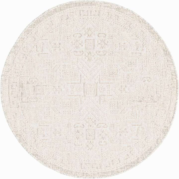4' x 4' Easy-Clean Aztec Indoor / Outdoor Round Rug