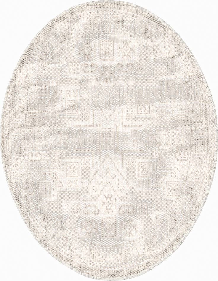 Detail image of 3' x 3' Easy-Clean Aztec Indoor / Outdoor Round Rug