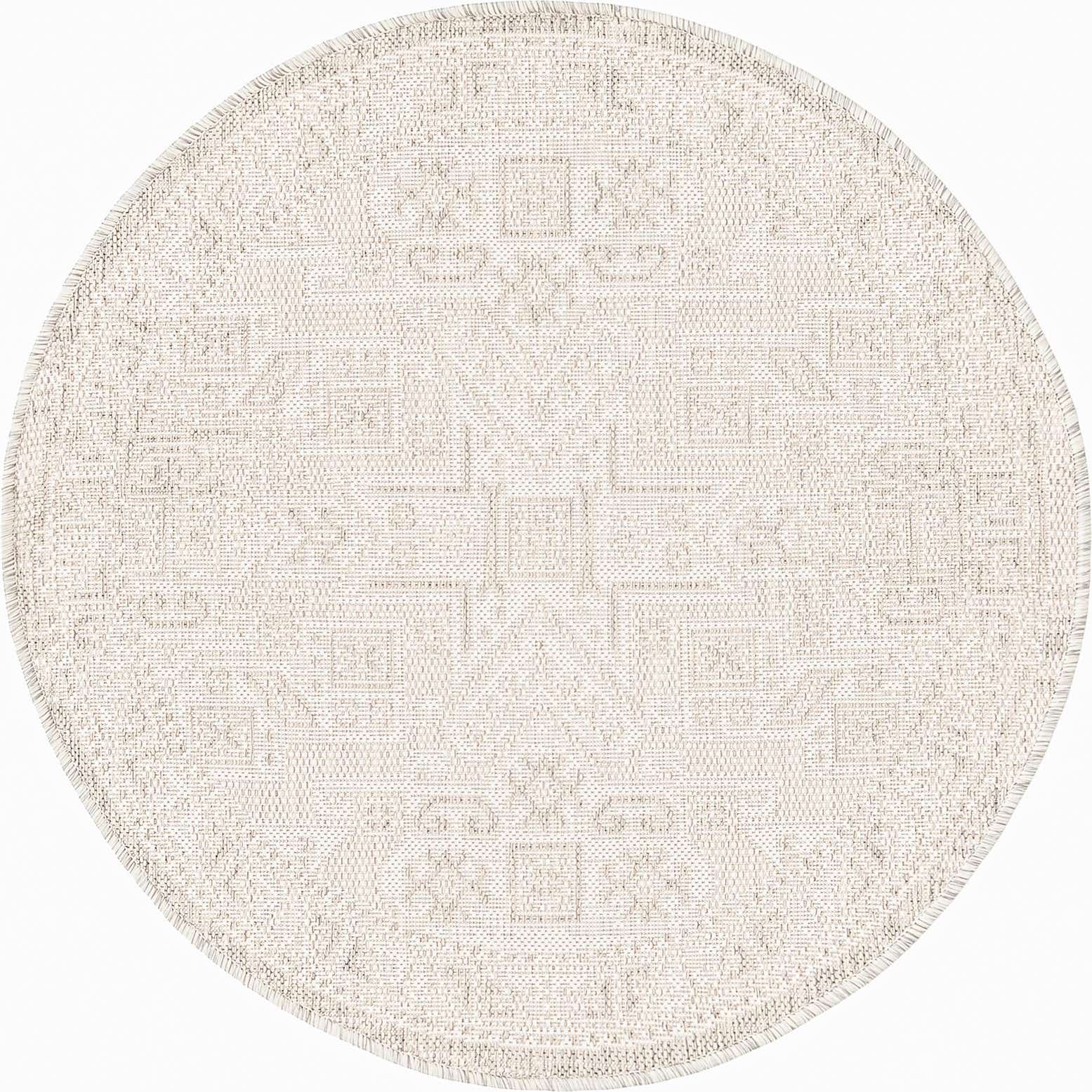 3' x 3' Easy-Clean Aztec Indoor / Outdoor Round Rug