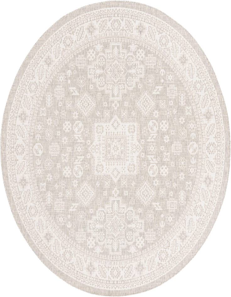 Detail image of 10' x 10' Easy-Clean Aztec Indoor / Outdoor Round Rug