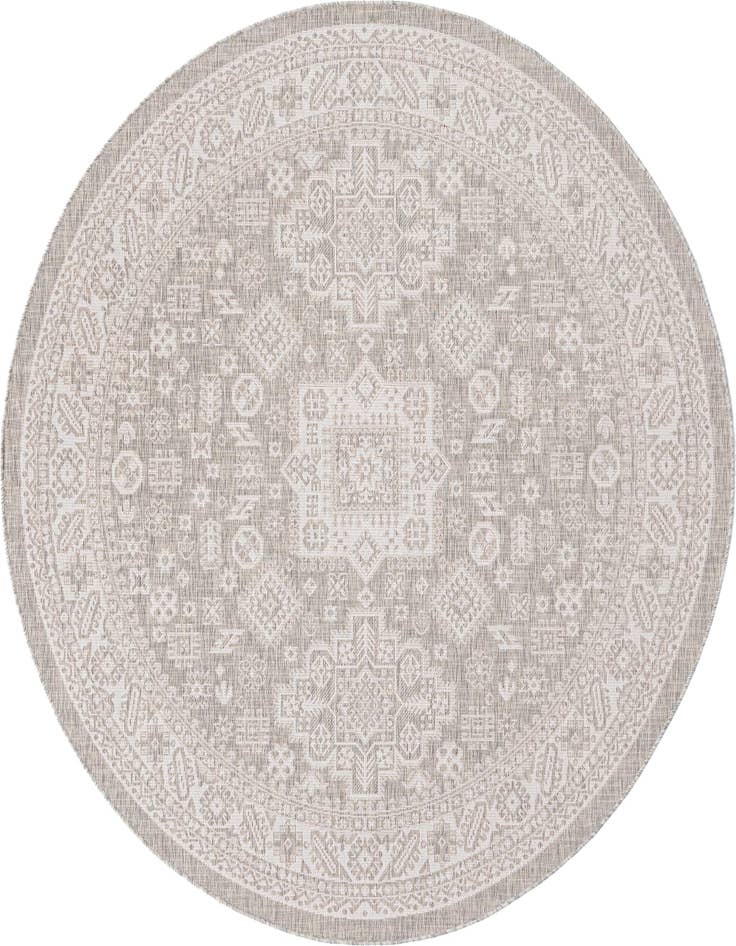 Detail image of 7' 10 x 7' 10 Easy-Clean Aztec Indoor / Outdoor Round Rug