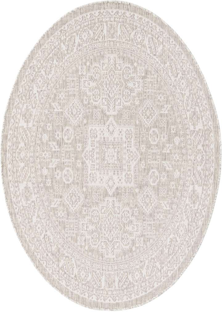 5' 3 x 5' 3 Easy-Clean Aztec Indoor / Outdoor Round Rug