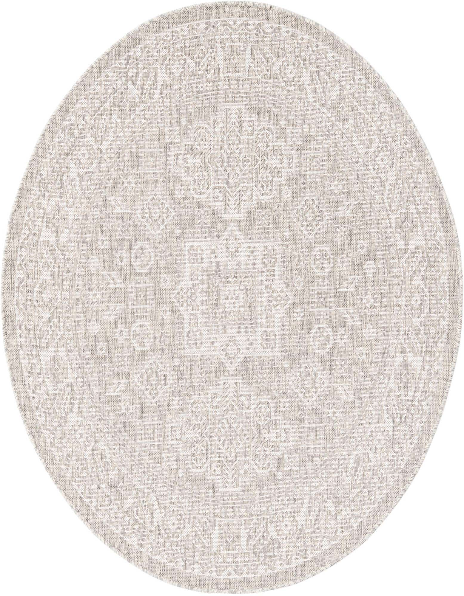 5' 3 x 5' 3 Easy-Clean Aztec Indoor / Outdoor Round Rug