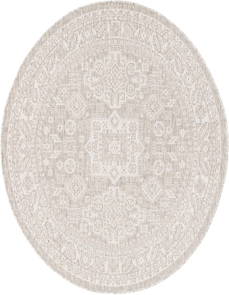 Detail image of 5' 3 x 5' 3 Easy-Clean Aztec Indoor / Outdoor Round Rug