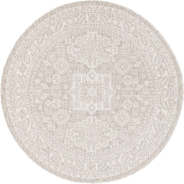 Detail image of 5' 3 x 5' 3 Easy-Clean Aztec Indoor / Outdoor Round Rug