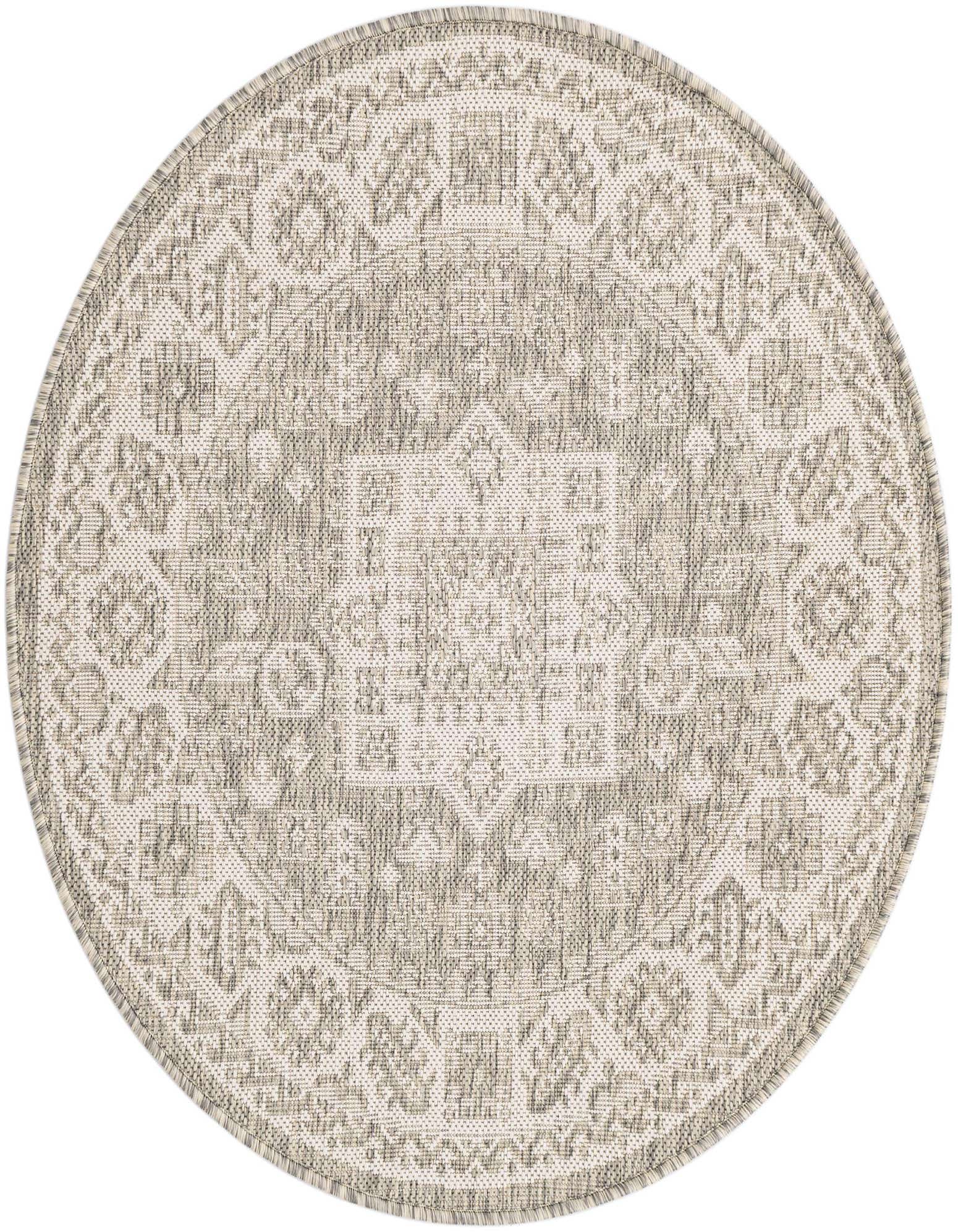 3' x 3' Easy-Clean Aztec Indoor / Outdoor Round Rug