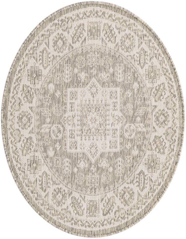 Detail image of 3' x 3' Easy-Clean Aztec Indoor / Outdoor Round Rug