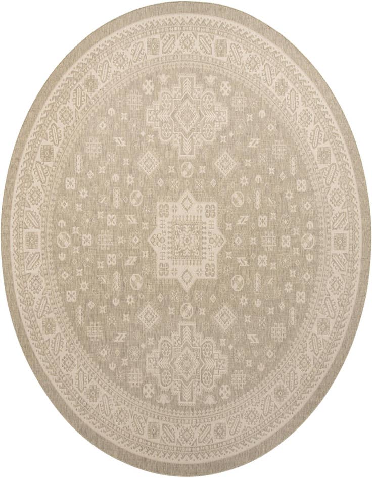 Detail image of 13' x 13' Easy-Clean Aztec Indoor / Outdoor Round Rug