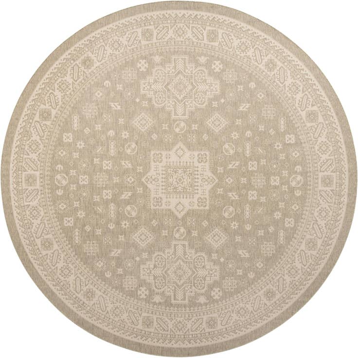 Detail image of 13' x 13' Easy-Clean Aztec Indoor / Outdoor Round Rug