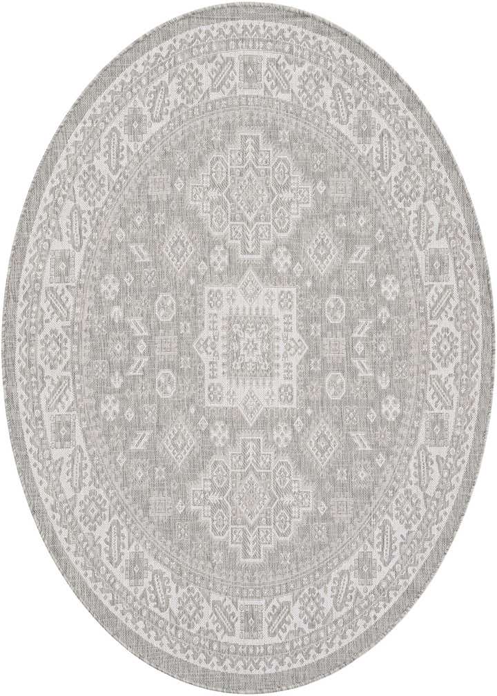 6' x 6' Easy-Clean Aztec Indoor / Outdoor Round Rug