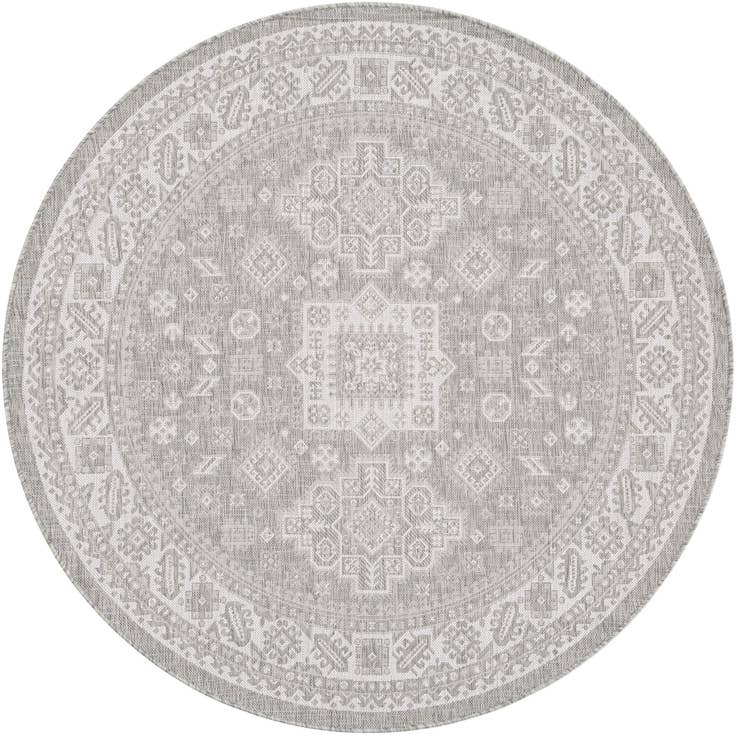 Detail image of 6' x 6' Easy-Clean Aztec Indoor / Outdoor Round Rug
