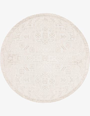 7' 10 x 7' 10 Easy-Clean Aztec Indoor / Outdoor Round Rug