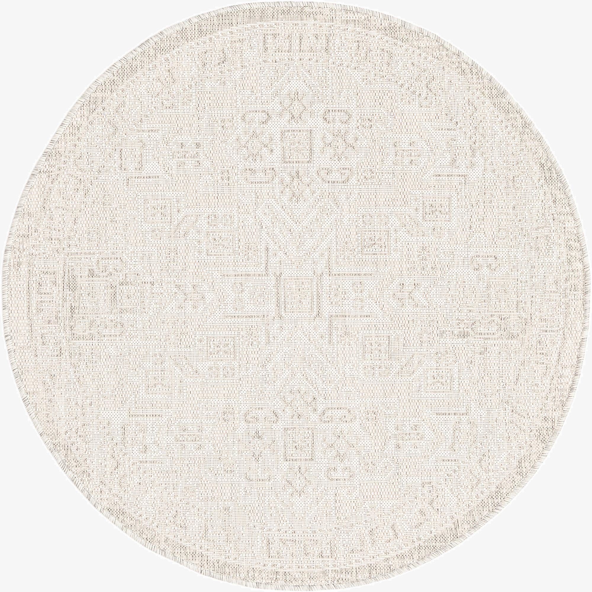 Primary image 4' x 4'  Washable Aztec Indoor / Outdoor Round Rug