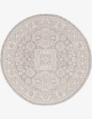 4' x 4' Easy-Clean Aztec Indoor / Outdoor Round Rug