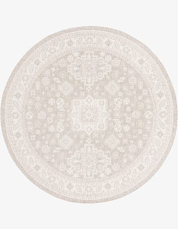 10' x 10' Easy-Clean Aztec Indoor / Outdoor Round Rug