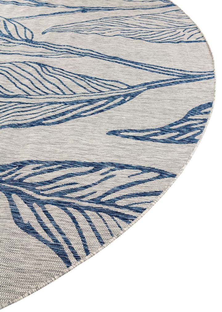 4' x 4' Easy-Clean Botanical Indoor / Outdoor Round Rug