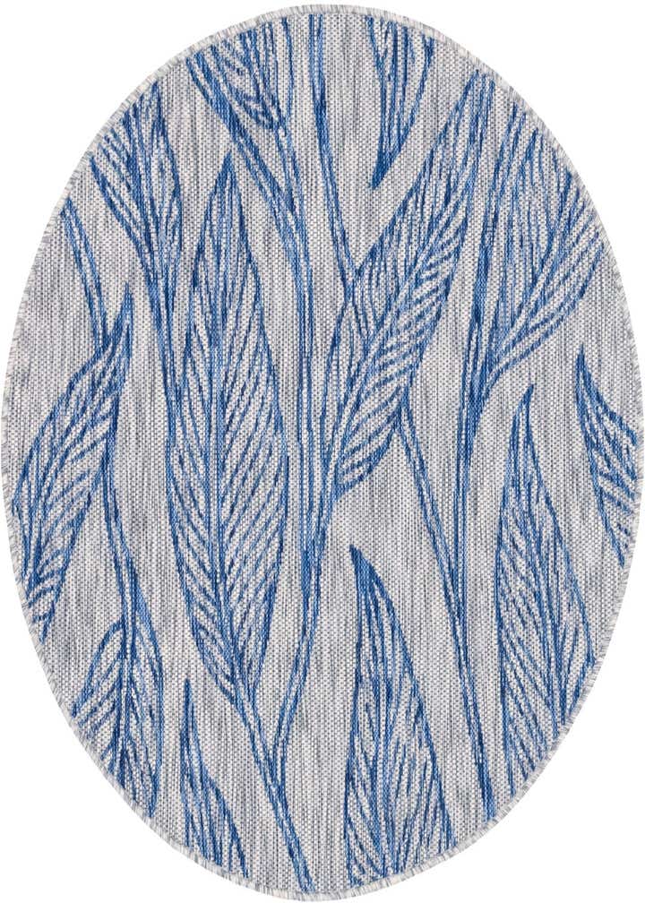 4' x 4' Easy-Clean Botanical Indoor / Outdoor Round Rug