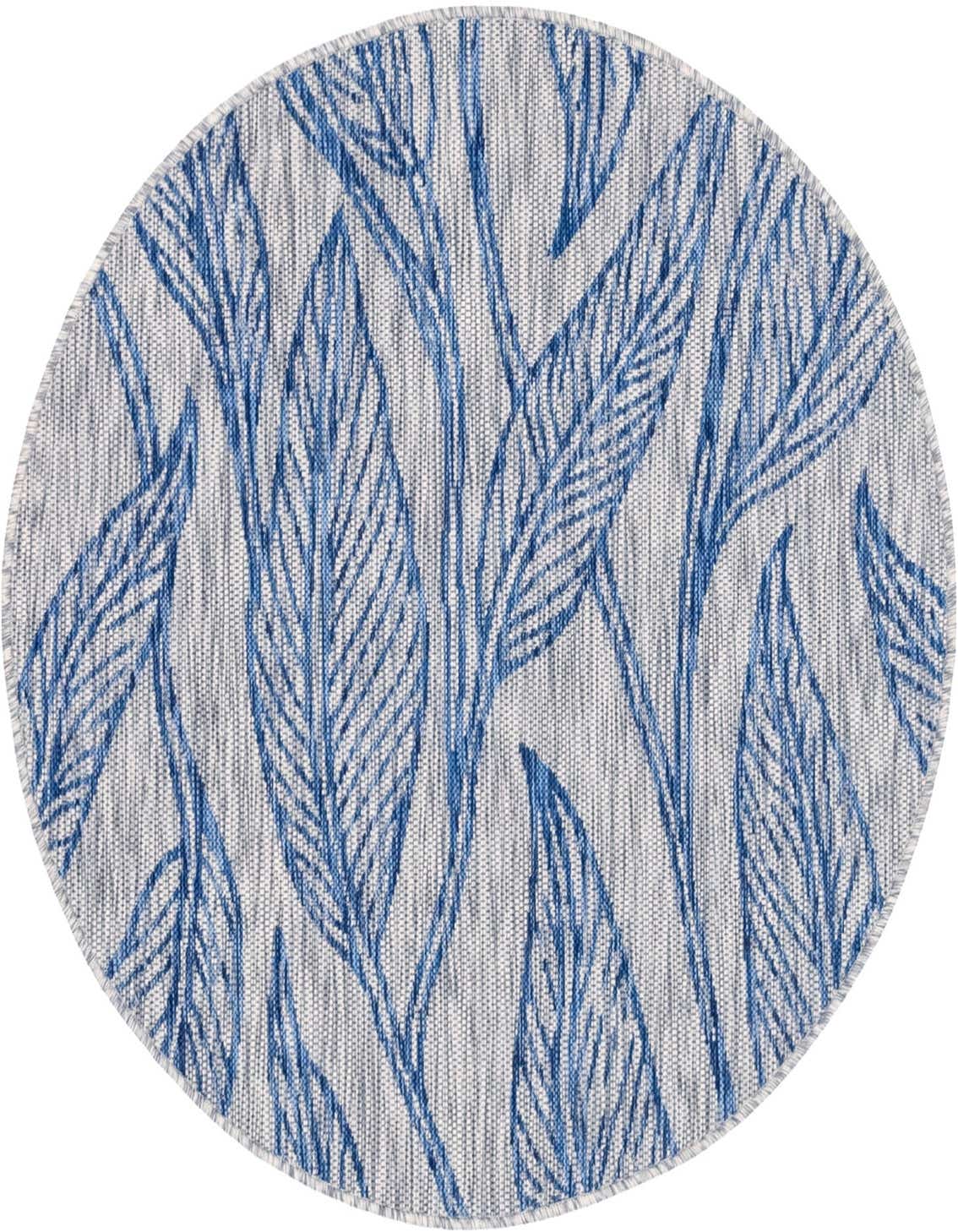 4' x 4' Easy-Clean Botanical Indoor / Outdoor Round Rug