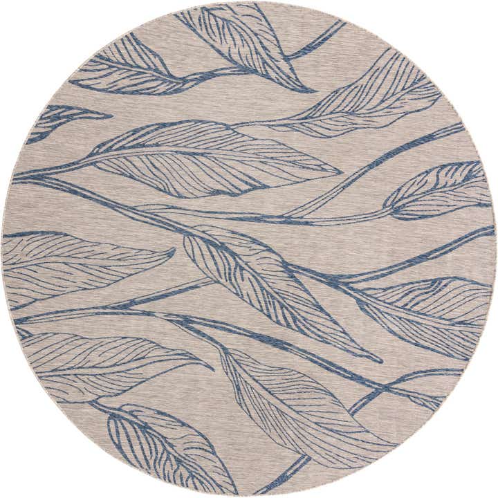10' 8 x 10' 8 Easy-Clean Botanical Indoor / Outdoor Round Rug