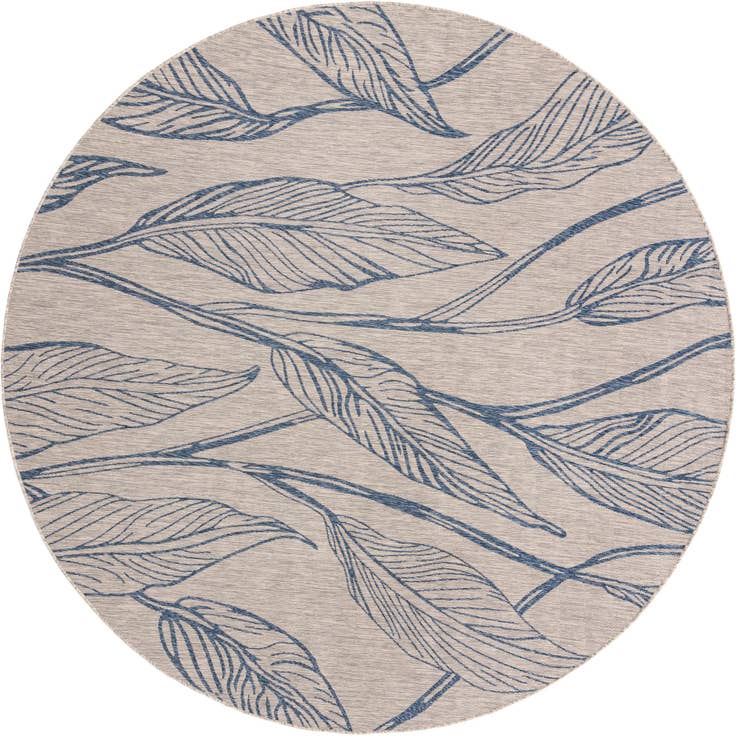 Detail image of 10' 8 x 10' 8 Easy-Clean Botanical Indoor / Outdoor Round Rug