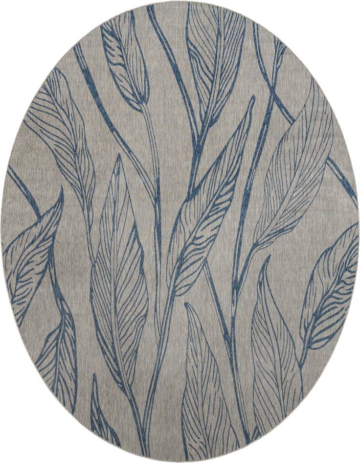 Detail image of 13' x 13' Easy-Clean Botanical Indoor / Outdoor Round Rug