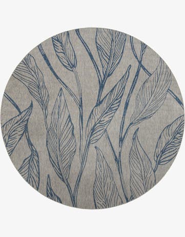 13' x 13' Easy-Clean Botanical Indoor / Outdoor Round Rug