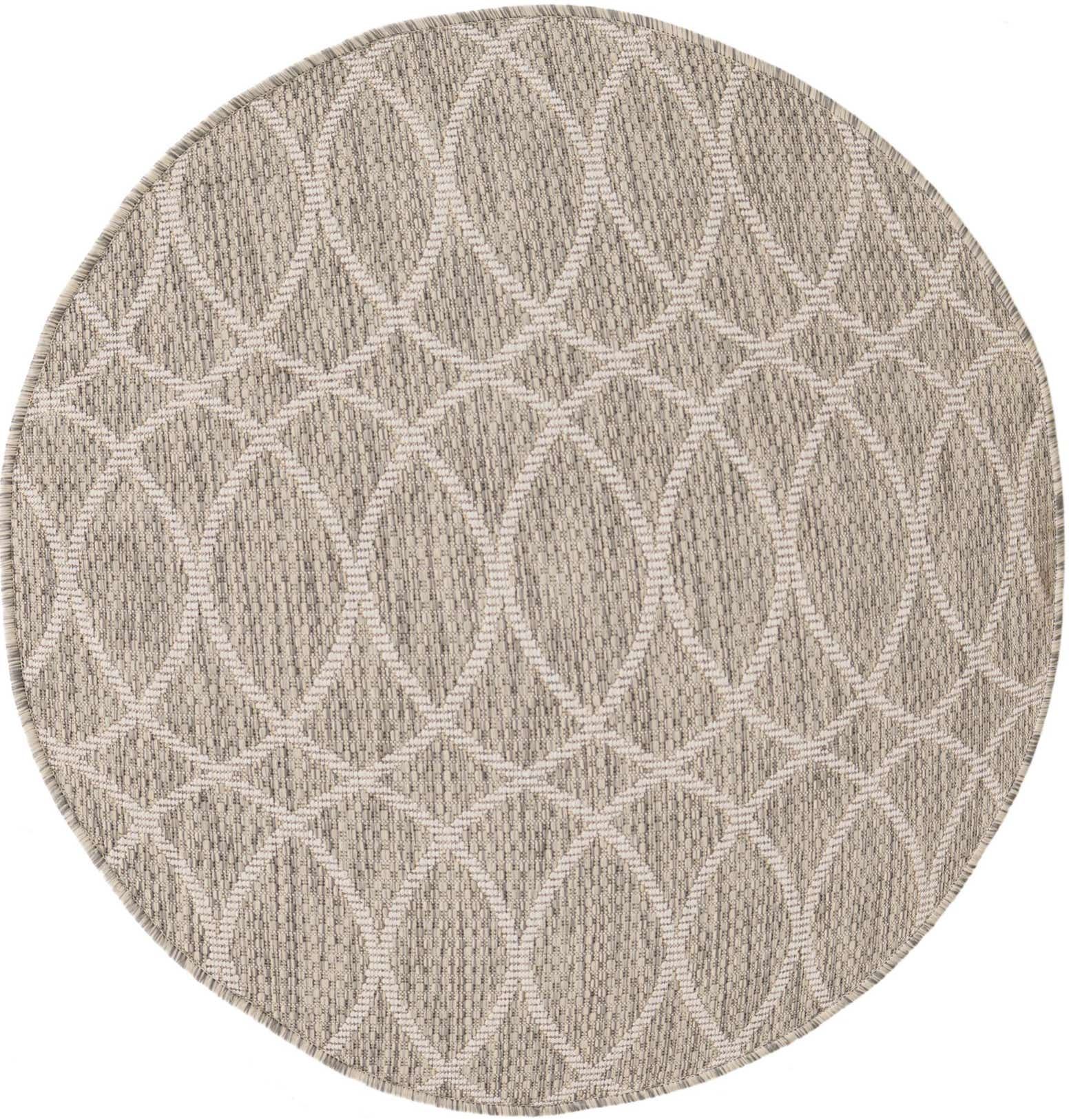 3' x 3' Easy-Clean Lattice Indoor / Outdoor Round Rug