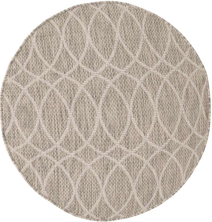 3' x 3' Easy-Clean Lattice Indoor / Outdoor Round Rug