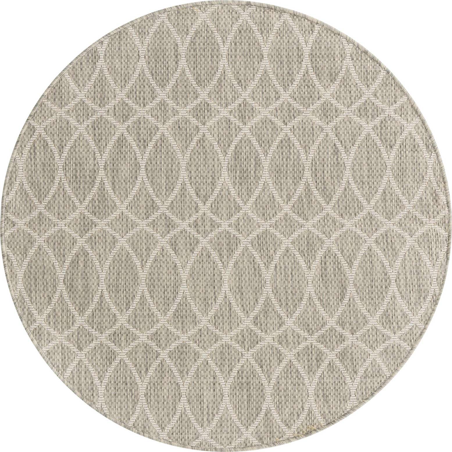4' x 4' Easy-Clean Lattice Indoor / Outdoor Round Rug