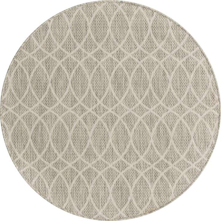 4' x 4' Easy-Clean Lattice Indoor / Outdoor Round Rug
