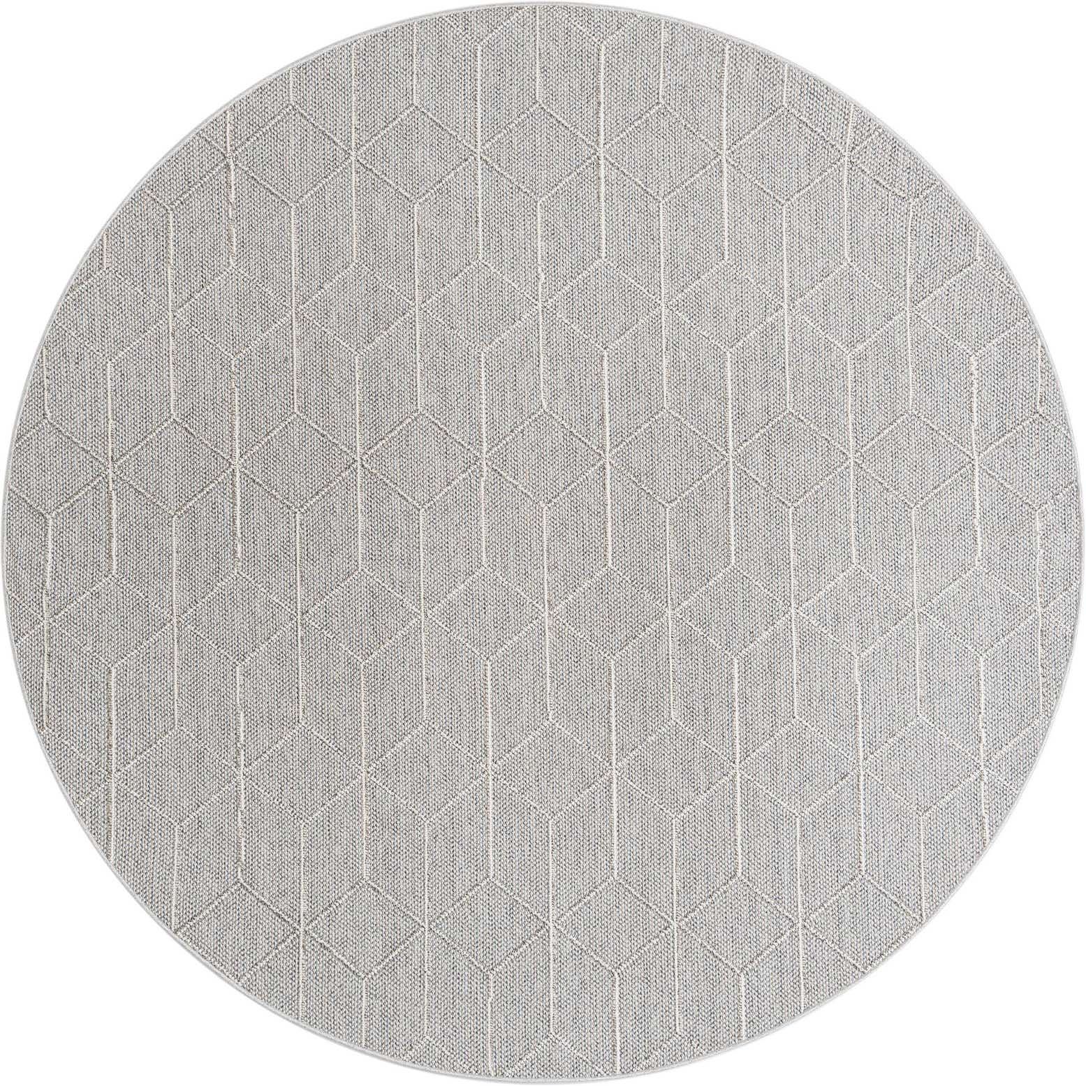 7' 10 x 7' 10 Easy-Clean Lattice Indoor / Outdoor Round Rug