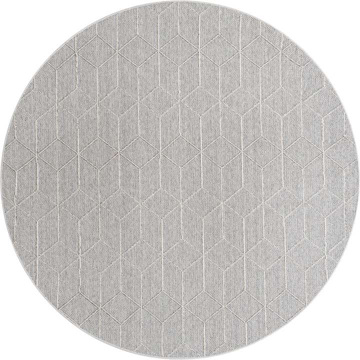 7' 10 x 7' 10 Easy-Clean Lattice Indoor / Outdoor Round Rug