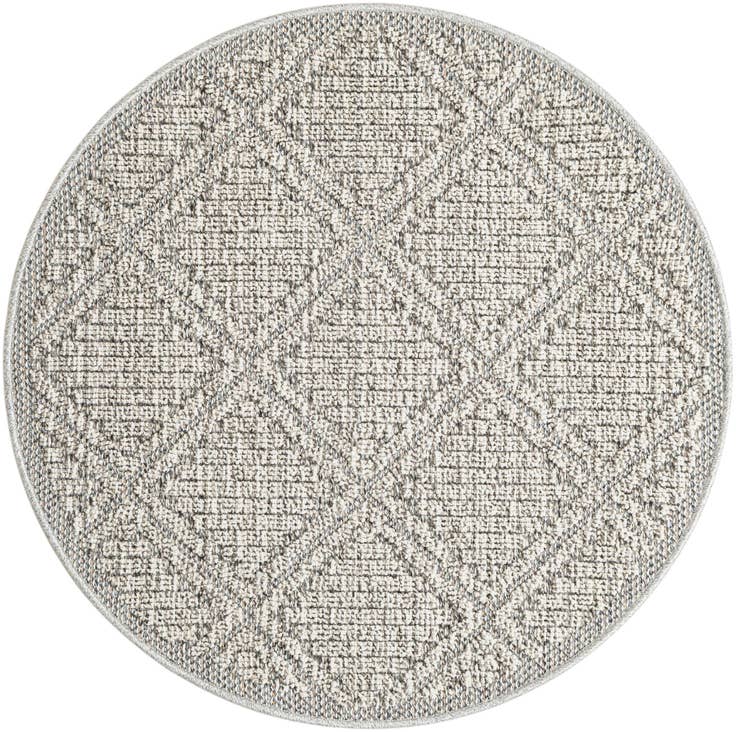 Detail image of 3' 1 x 3' 1 Easy-Clean Lattice Indoor / Outdoor Round Rug