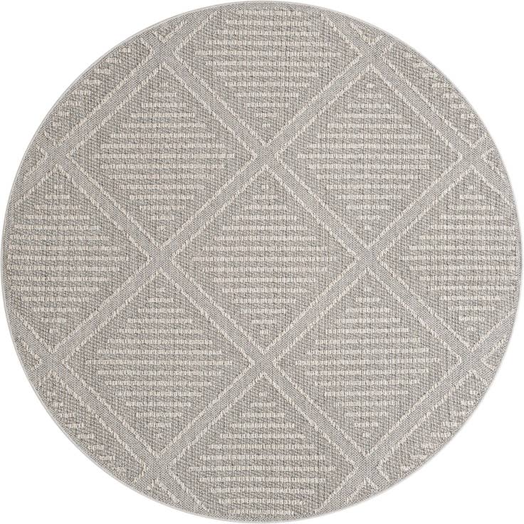 Detail image of 7' 10 x 7' 10 Easy-Clean Lattice Indoor / Outdoor Round Rug