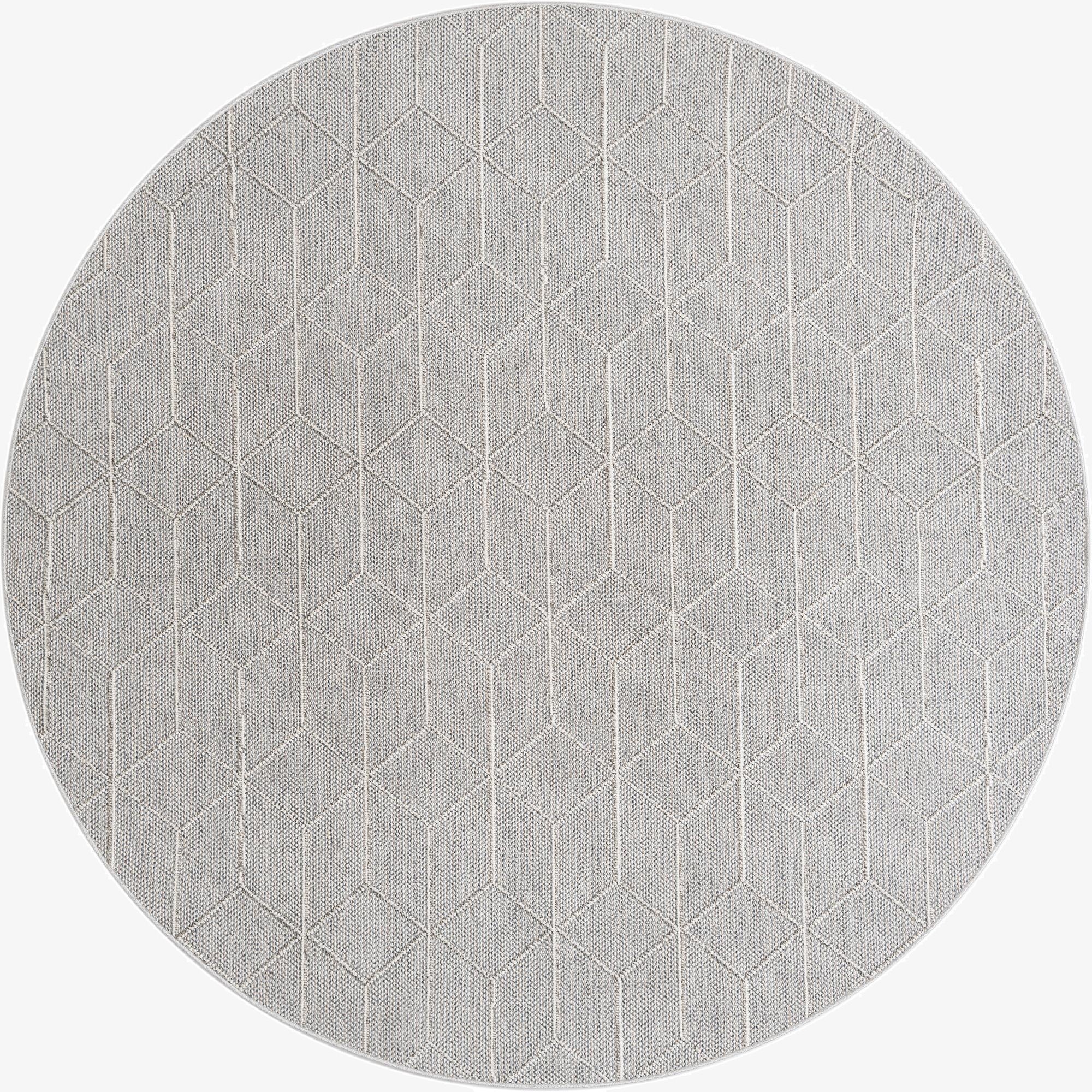 7' 10 x 7' 10 Washable Lattice Indoor / Outdoor Round Rug