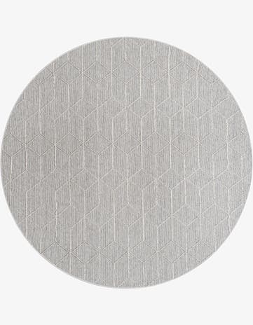 7' 10 x 7' 10 Easy-Clean Lattice Indoor / Outdoor Round Rug